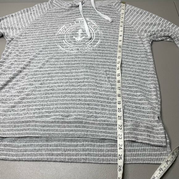 Liquid Energy Cape Cod MA  Hoodie Sweatshirt Striped Pullover Gray L‎ Beach - Picture 11 of 12